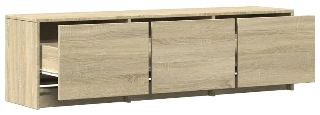 sonoma tölgy színű szerelt fa LED-es TV-szekrény 140x34x40 cm