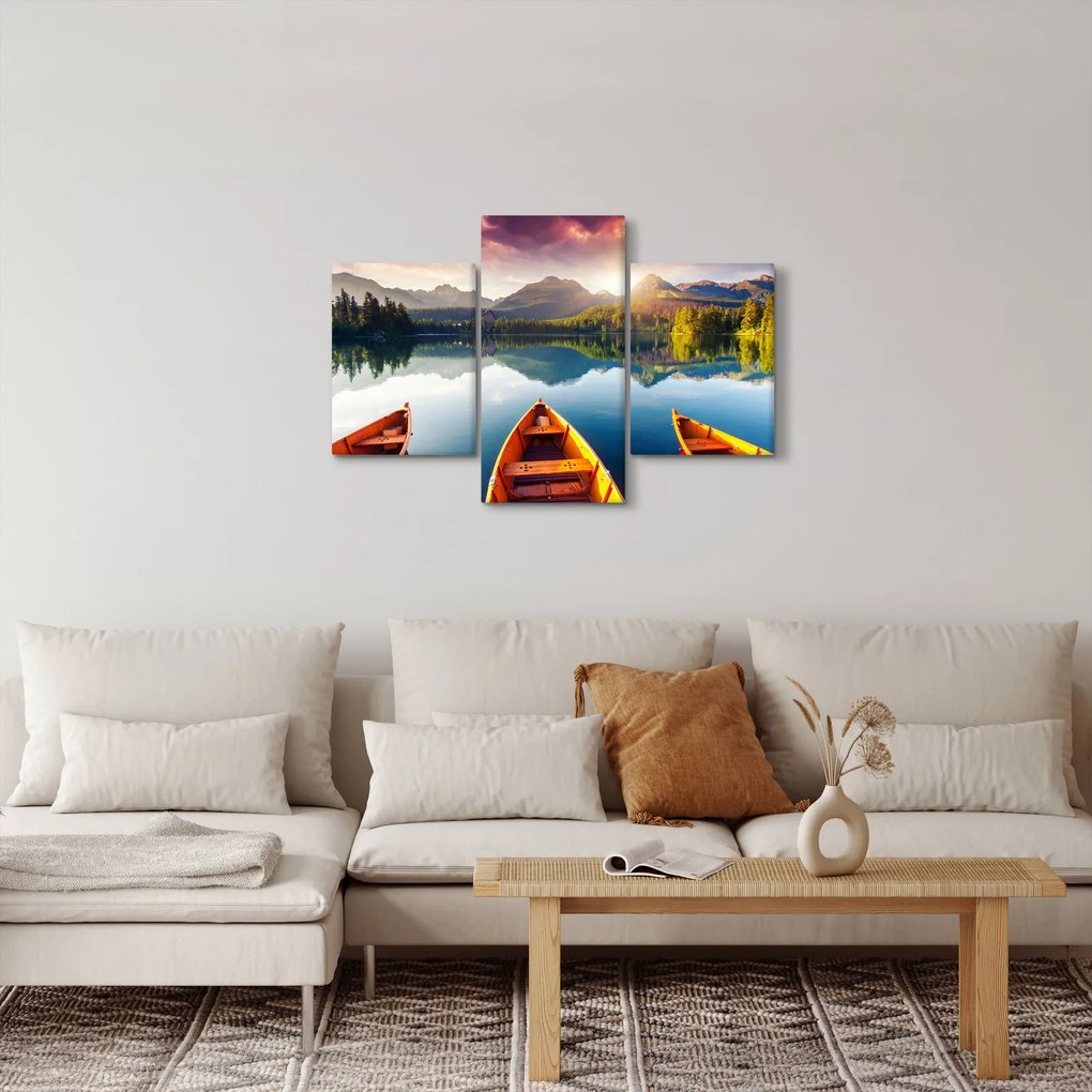 Kép - Tó csónakokkal (90x60 cm)