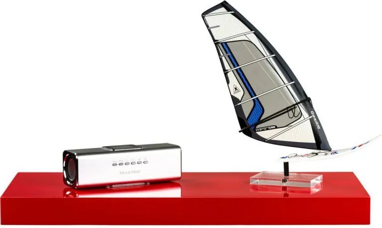 Fali polc STILISTA® Volato Piros fényes 100 cm