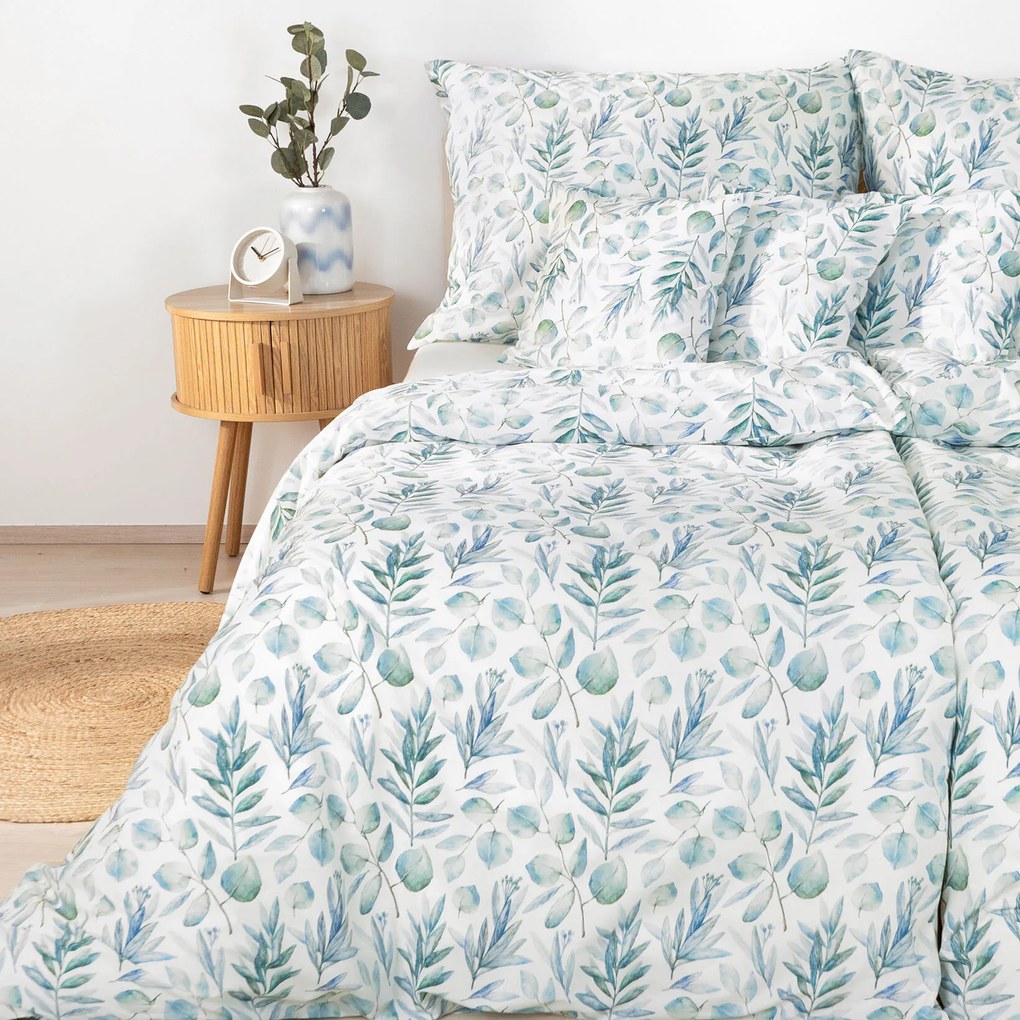 Goldea pamut ágyneműhuzat deluxe - akvarell levelek 200 x 200 és 2db 70 x 90 cm