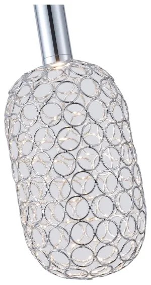 LED Csillár zsinóron PERFORATO LED/6,3W/230V 3000K fényezett króm átm. 13 cm