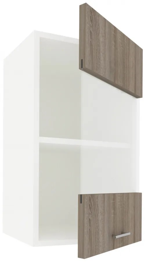 Benita 1 ajtós Üveges Felső konyhaszekrény Sonoma Tölgy-Fehér 40x30x60 cm N