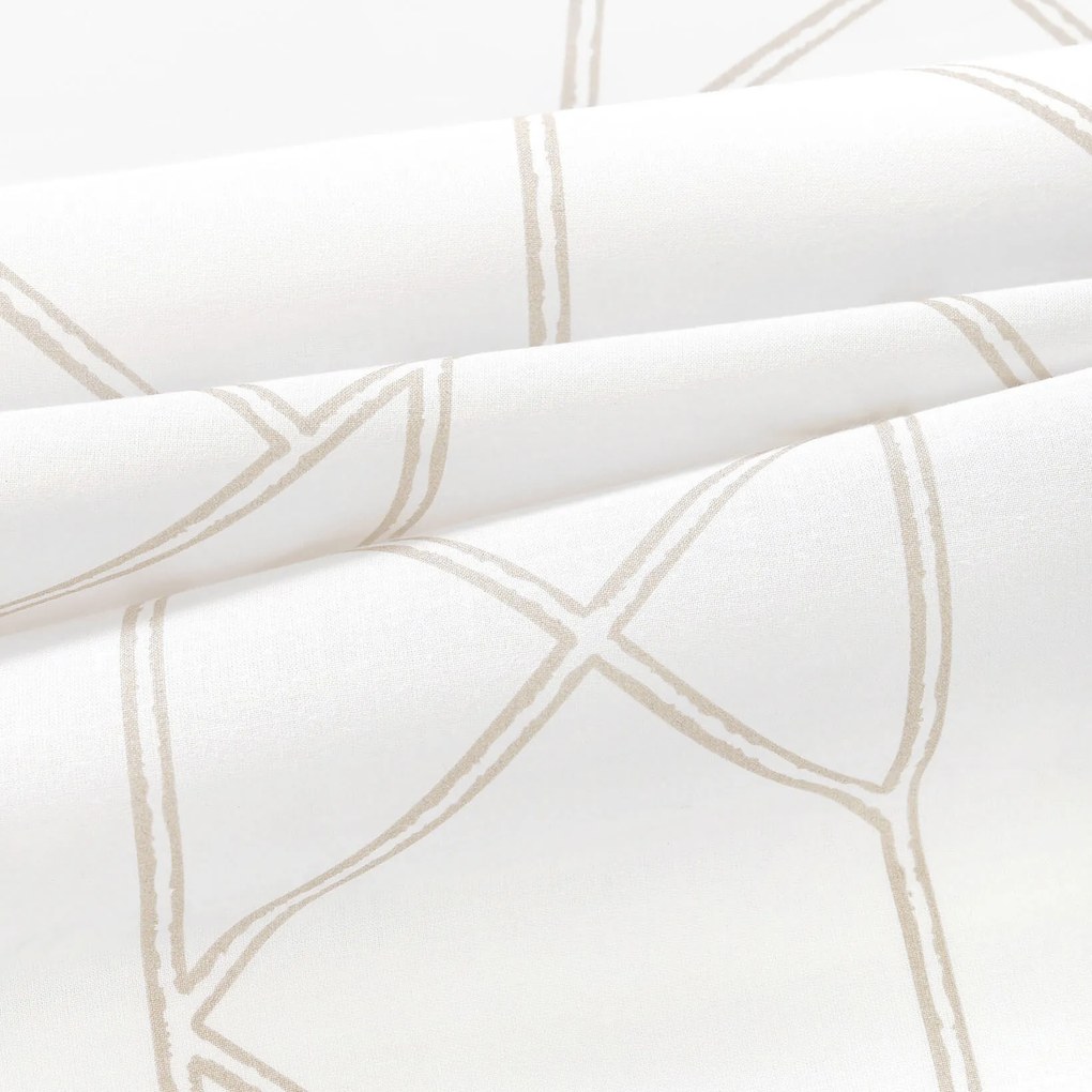 Goldea pamut függöny - geometriai vonalak fehéren 280x150 cm