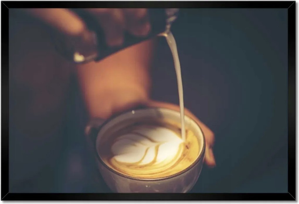 Poszterek keretben 60x40 Kávé latte art kávézó