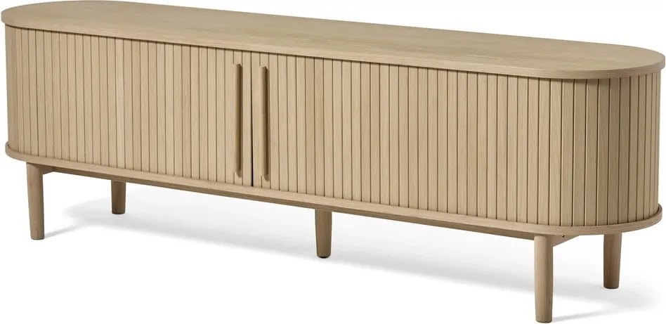 Natúr színű TV-állvány tölgyfa dekorral 180x56x40 cm Meta – Unique Furniture