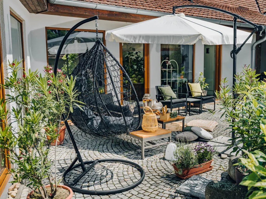 Szürke függőszék KOKON állvánnyal