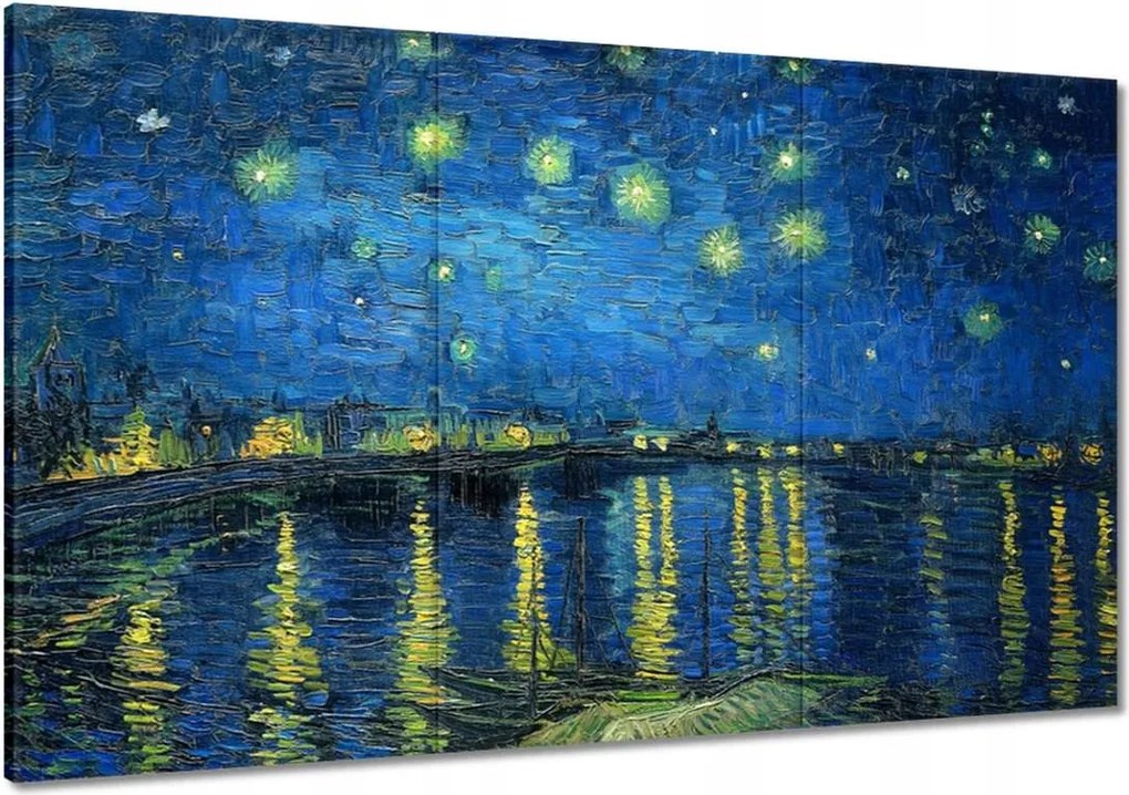 Festmények 120x80 Csillagos éj a Rodan felett