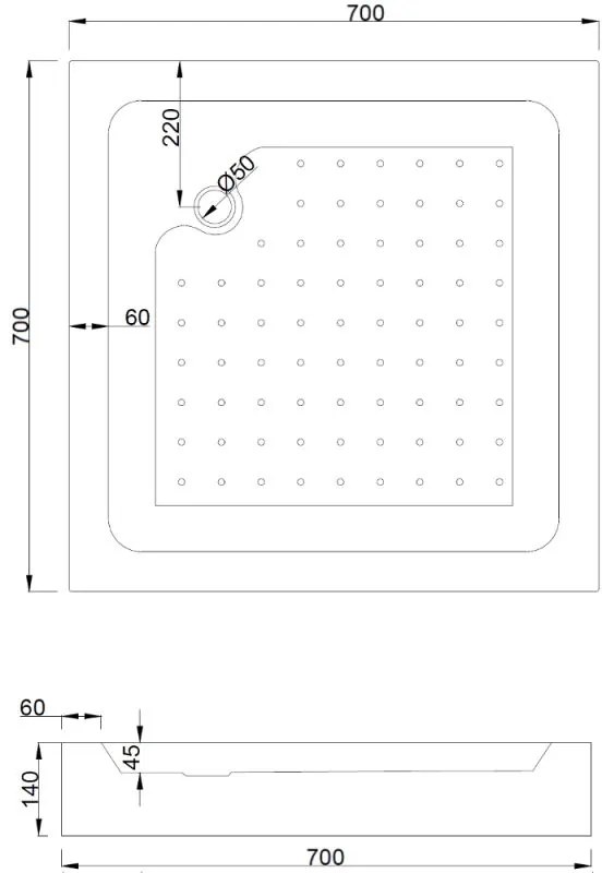 Mexen Rio, szögletes zuhany tolóajtóval 70 (ajtó) x 70 (ajtó) x 190 cm, 5mm átlátszó üveg, arany profil + Rio zuhanytálca króm szifonnal, 860-070-070…