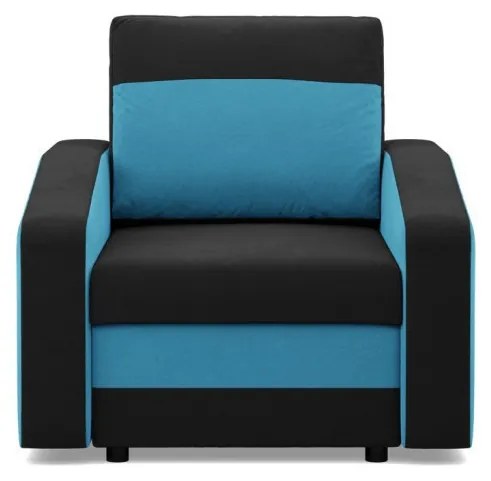 Hewlet fotel, szövet anyag, bonell töltet, fekete - kék