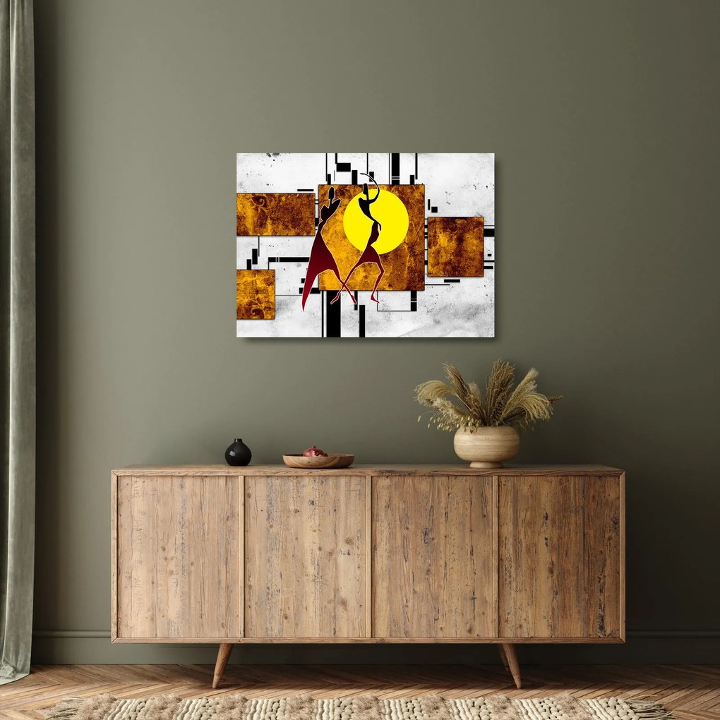 Egy őskori festmény képe (üvegen) (70x50 cm)