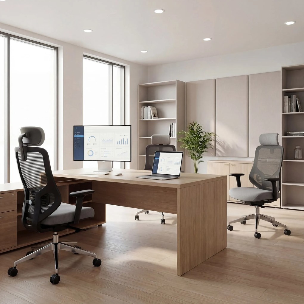 Ergonomikus hálós irodai szék sötétszürke AXIS
