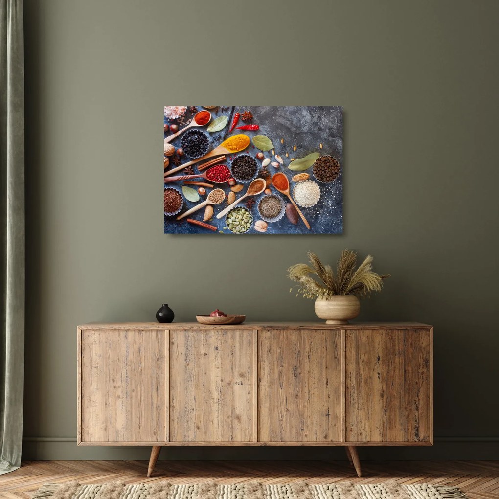Üveg kép - Fűszerek (70x50 cm)