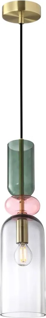 Dekoratív függőlámpa többszínű üveg lámpabúra 1xE14 40W Manso Italux