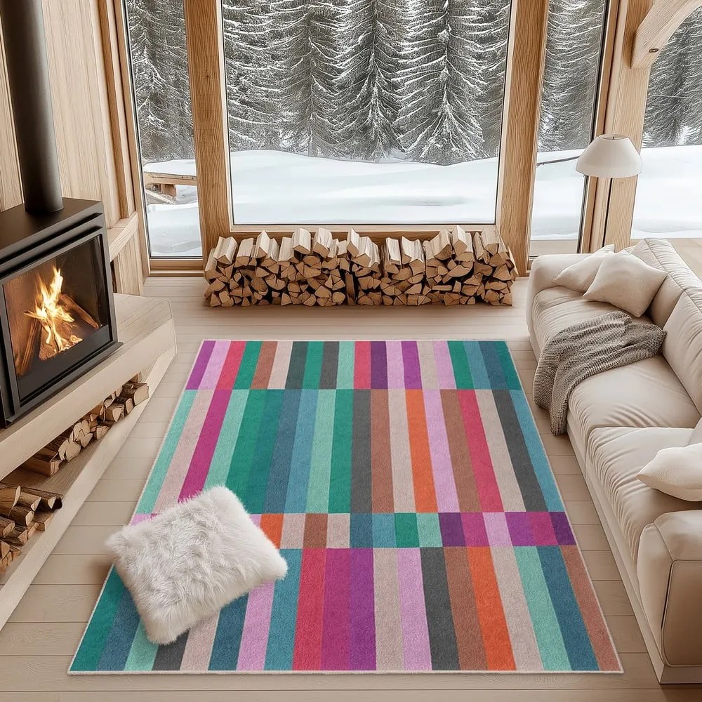 Türkiz mosható futószőnyeg 60x230 cm Acid Rain – Mila Home