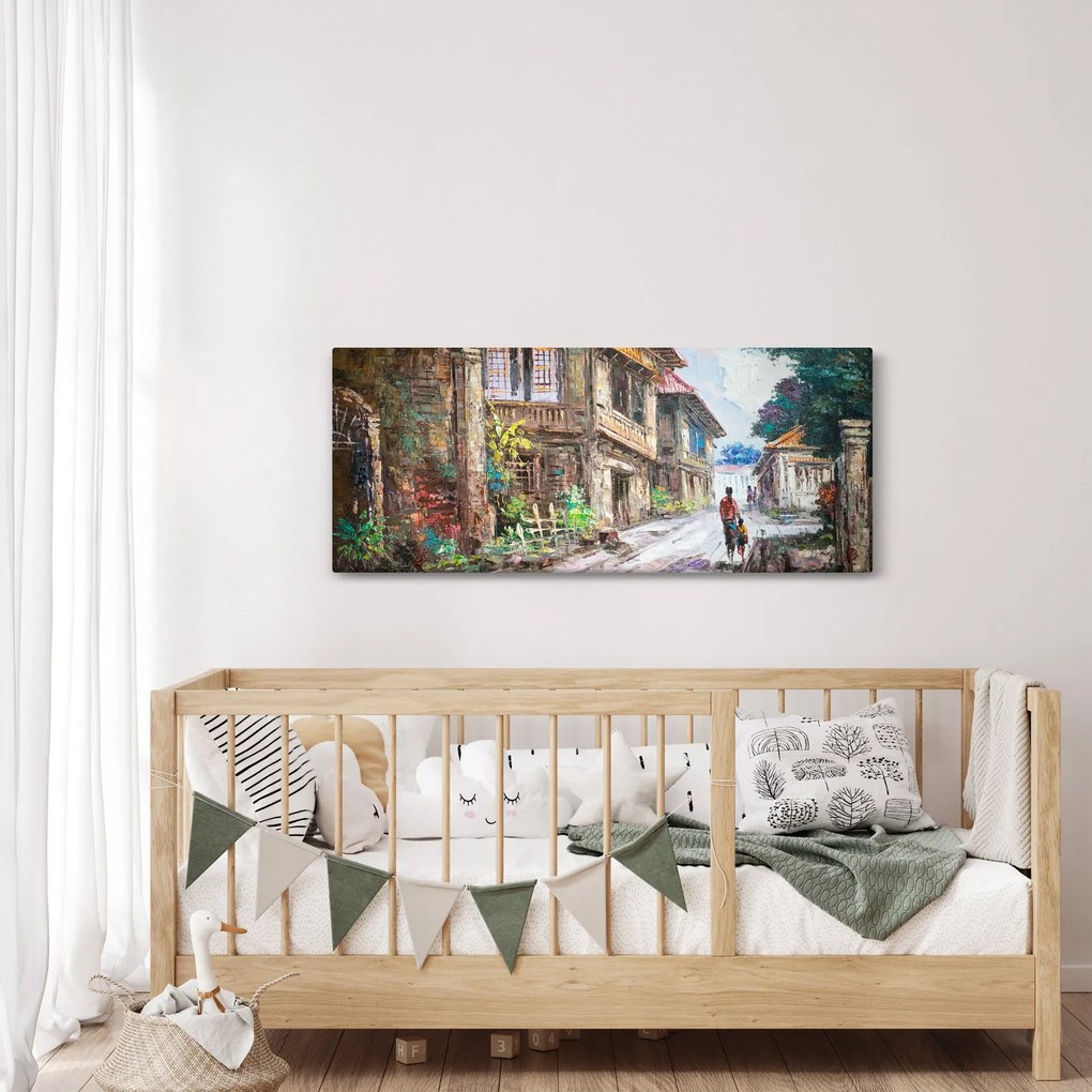 Fülöp-szigeteki falu képe, Ázsia (120x50 cm)
