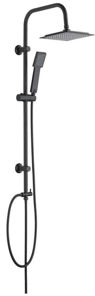 Matt fekete rozsdamentes acél zuhanyszett 101 cm Cuadro – Wenko