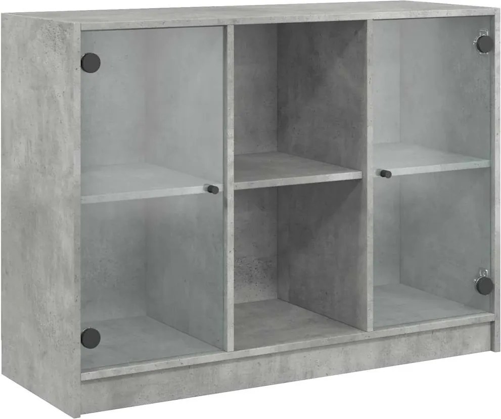 vidaXL betonszürke szerelt fa tálalószekrény 102x37x75,5 cm