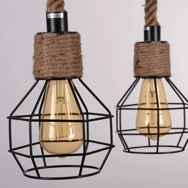 LED Csillár zsinóron ROPE ALEGRA 4xE27/10W/230V