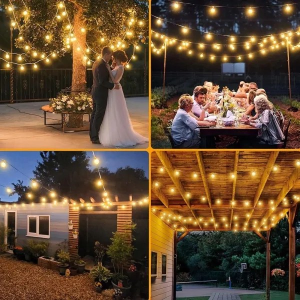 LED kültéri díszlánc 20xE12/1W/230V 20 m IP65 fekete