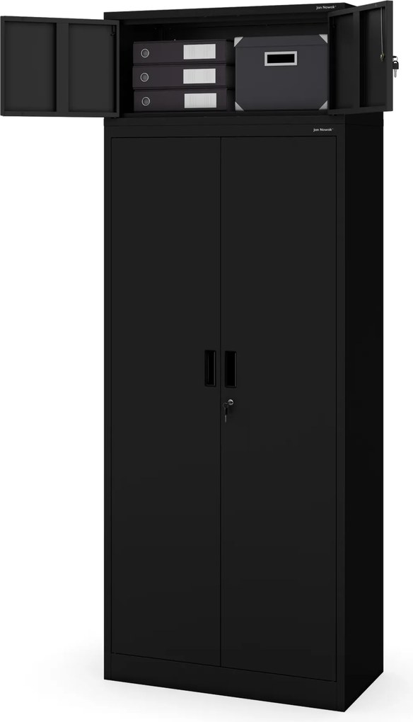 Fekete JAN Compact fémszekrény 1750 x 800 x 400 mm