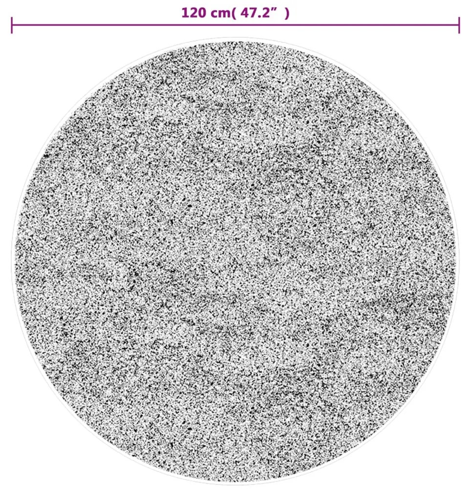 fekete-fehér mosható csúszásgátló szőnyeg Ø 120 cm