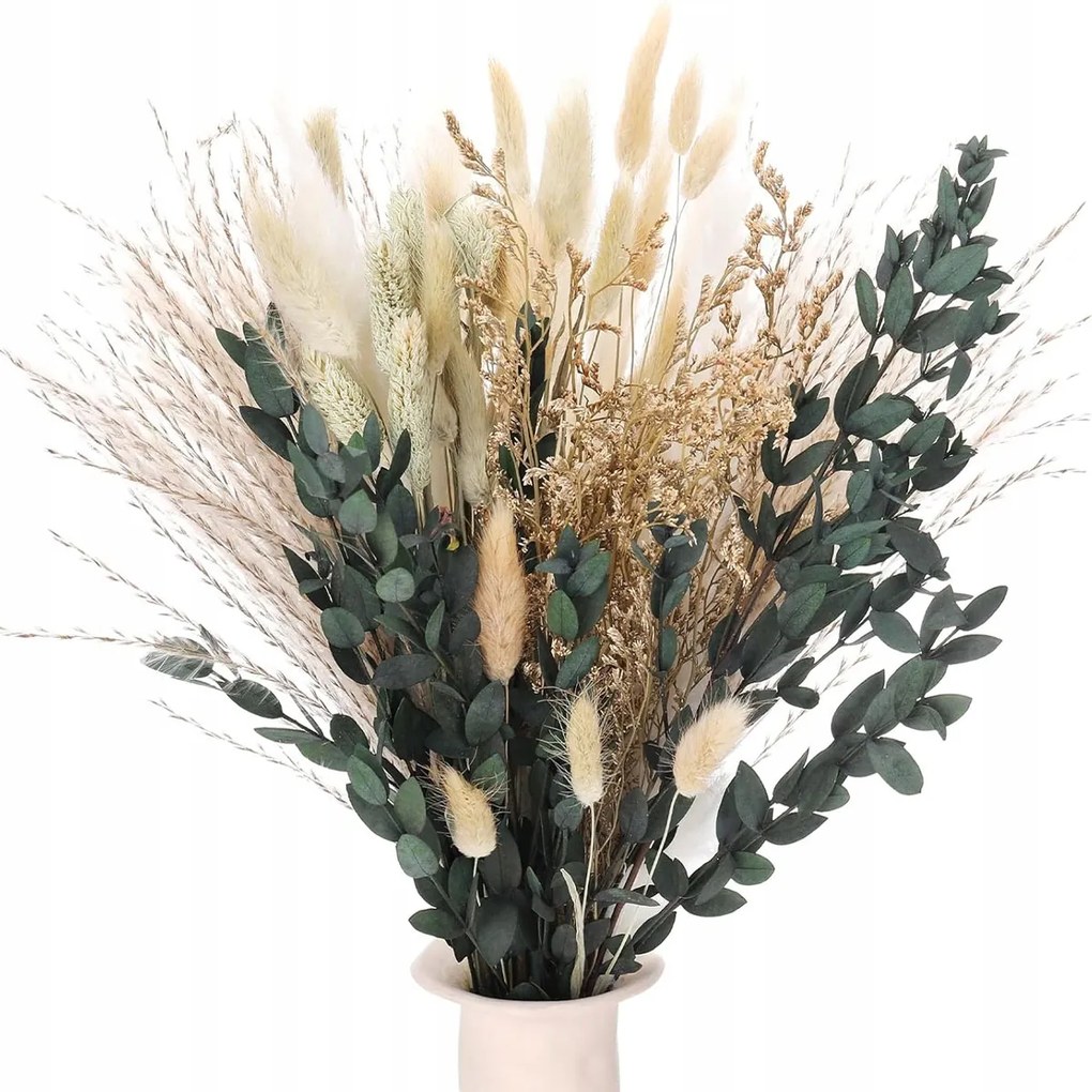 Pampas Fű szárított Dekorációs Vázacsokor 43cm 110ÁGAK Ajándék