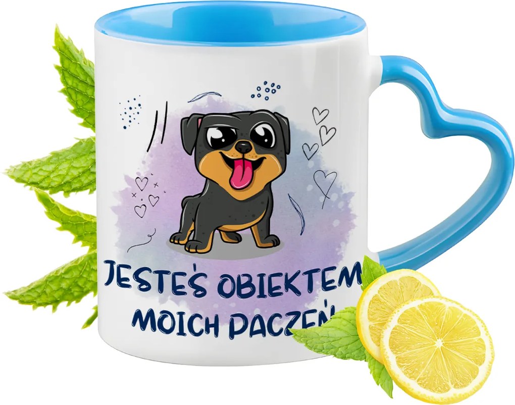 Kutya Bögre Kék Szív Alakú Füllel Ajándék