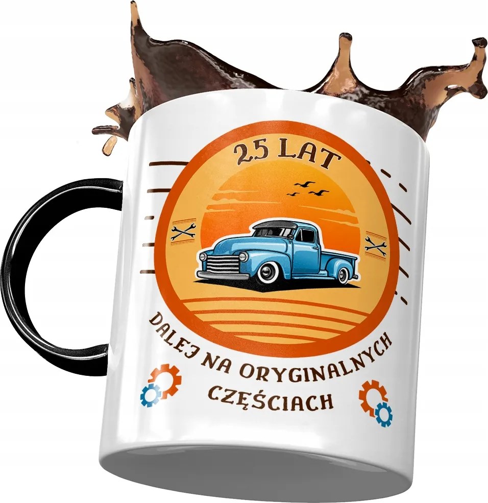 Fekete Bögre Születésnapra 25 25. 25. Ajándék Nyomtatott Fotóval