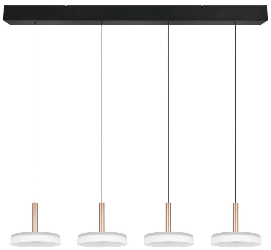 Fekete-fehér-aranyszínű LED dimmelhető függőlámpa üveg búrával Celeste – Trio