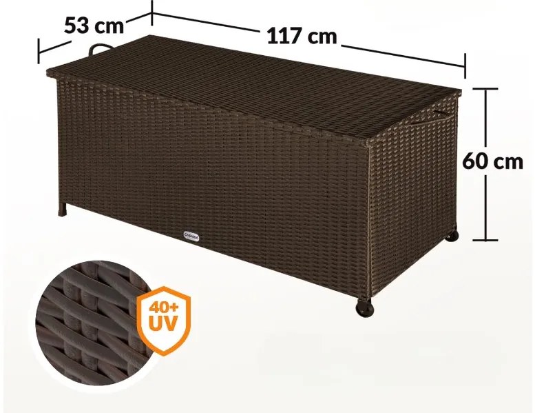 Deuba Tárolódoboz kerekekkel 370 l - barna
