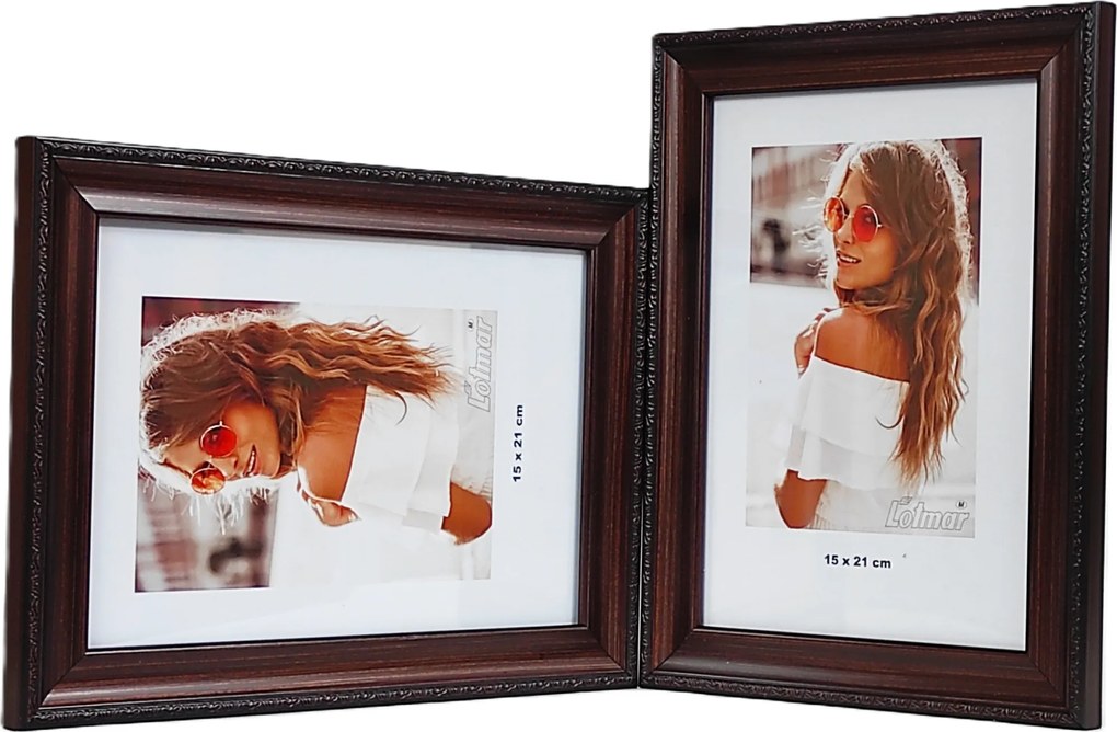 Veneto multikeretes fotógaléria 15x21 cm Dupla szint/függőleges Barna