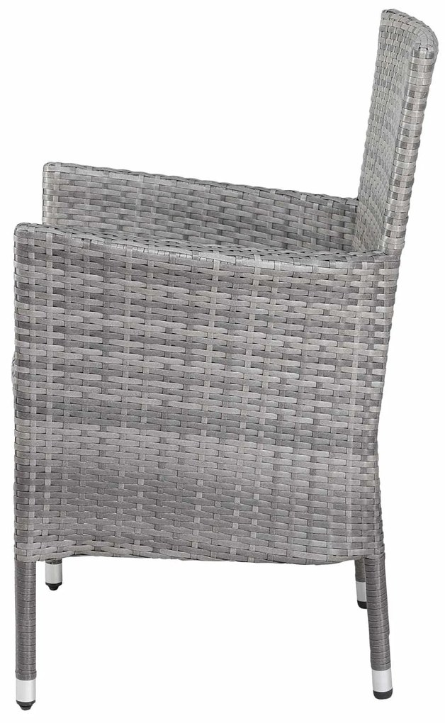 Casaria® Rattan fotel 2 darabos - szürke/antracit párnák