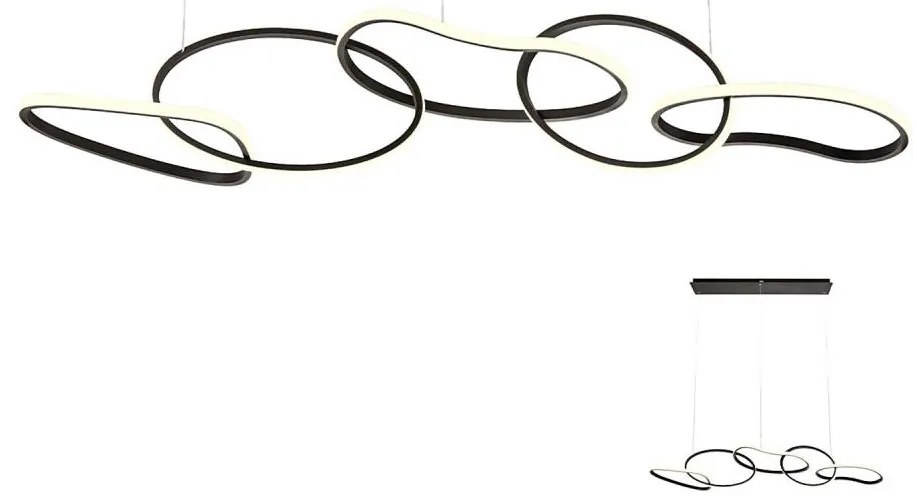 Redo 01-2599 - LED dimmelhető kábelre függesztett lámpa BIAS LED/108,6W/230V 3000K fekete