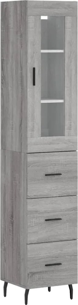 vidaXL szürke sonoma szerelt fa magasszekrény 34,5 x 34 x 180 cm