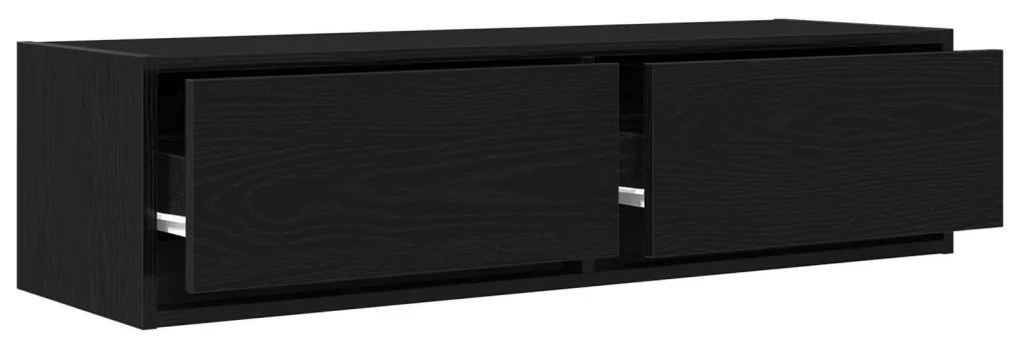 TV Szekrény Fekete Tölgy 100x31x25,5 cm Szerelt Fa