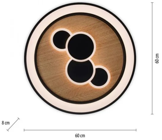 Paul Neuhaus 6284-79 - LED Mennyezeti lámpa ELIZA LED/55,5W/230V átm. 60 cm tölgy