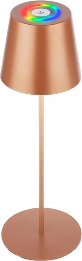 Briloner 7510013-LED RGB fényerőszabályozható CALIDA asztali lámpa 2,5W/5V IP44 1200mAh bronzszínű