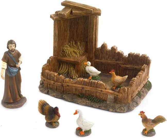 Betlehem figurák "Tartalom állatokkal és gazda" 9cm magas figurákhoz