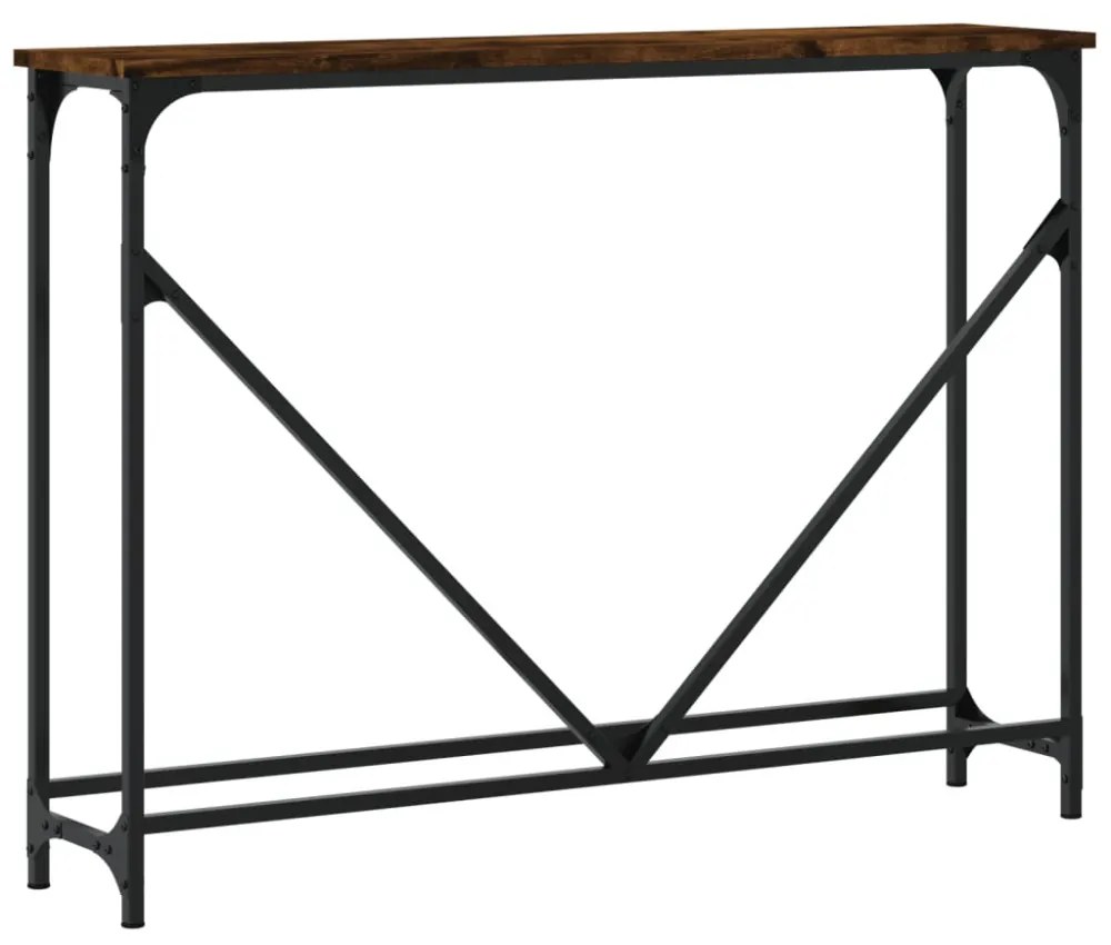 füstös tölgy színű szerelt fa tálalóasztal 102x22,5x75 cm