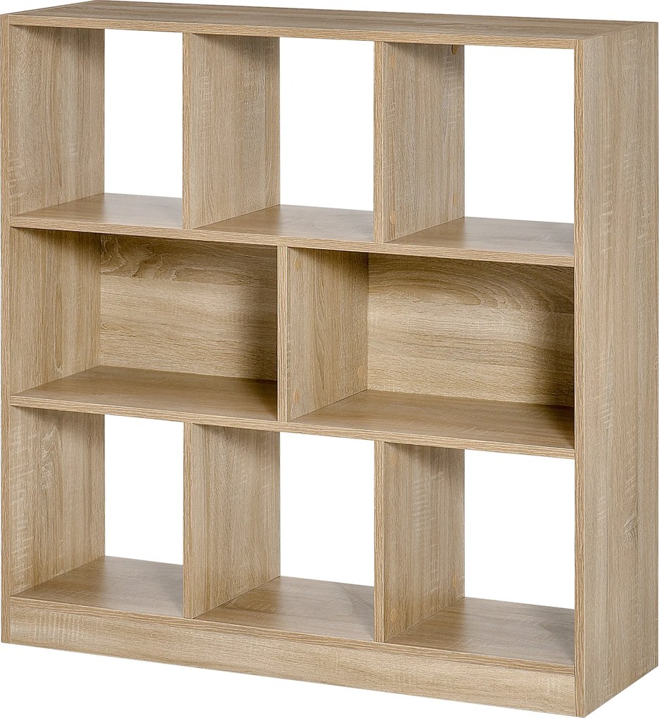 HOMCOM 3-Szintes Könyvespolc Tárolópolc Iroda Kialakításához Tölgy 97.5 x 30 x 100 cm | Aosom
