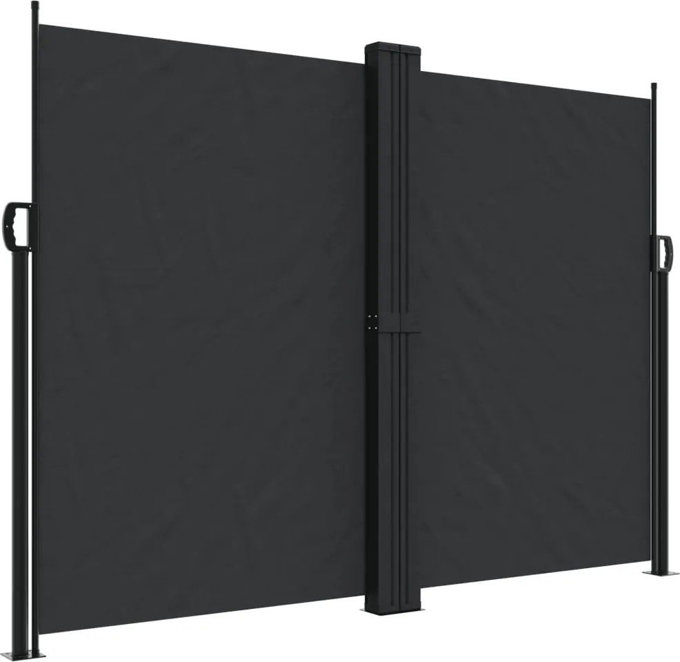 vidaXL fekete behúzható oldalsó napellenző 180 x 1000 cm