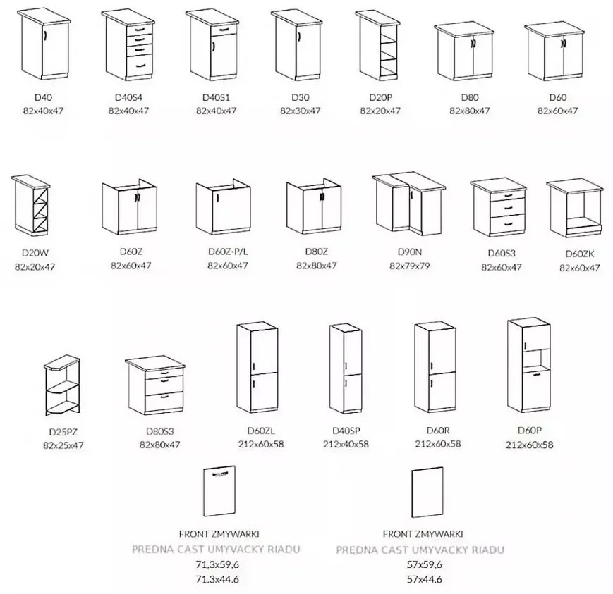 Provance G50K felső konyhai tároló szekrény Sosna Andersen N