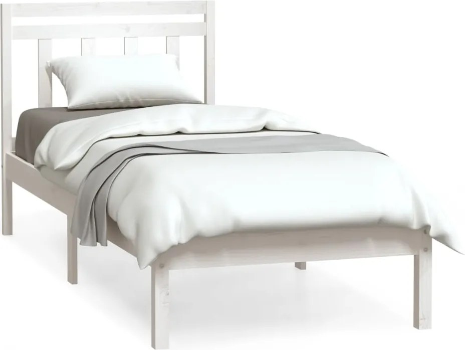 vidaXL fehér tömör fa ágykeret 90 x 190 cm (Single)