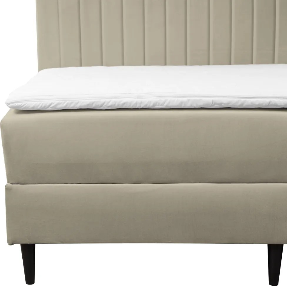 Boxspring ágy, 160x200, bézs, VALENCI