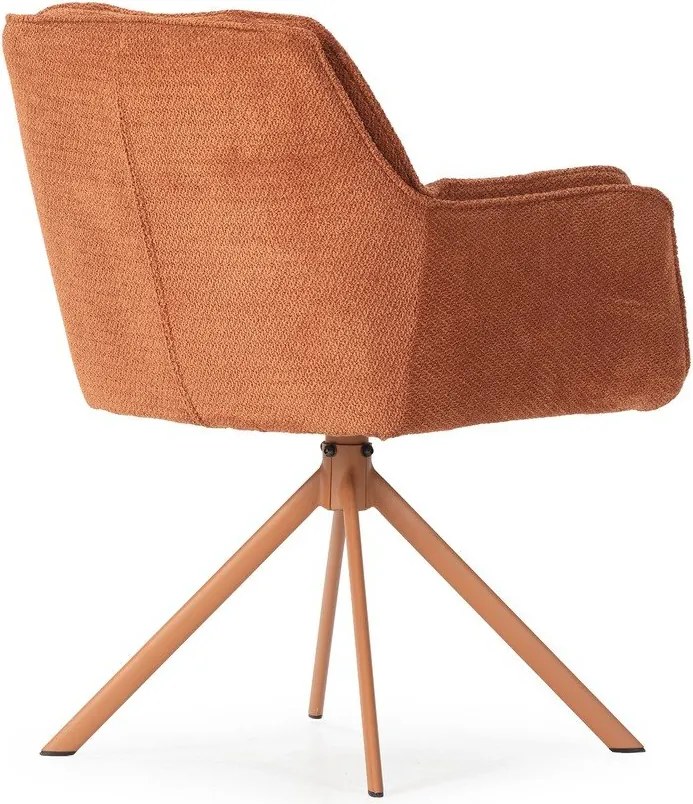 Terrakotta színű kárpitozott étkezőfotel szett 2 db-os Keiko – Marckeric