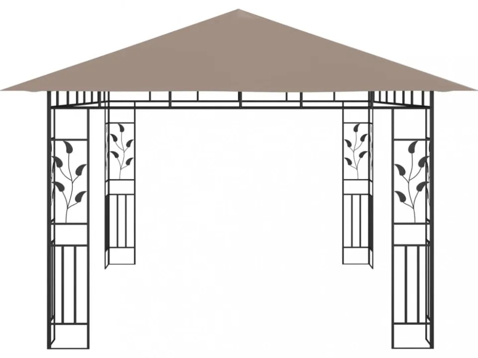 tópszínű pavilon szúnyoghálóval 4 x 3 x 2,73 m 180 g/m²