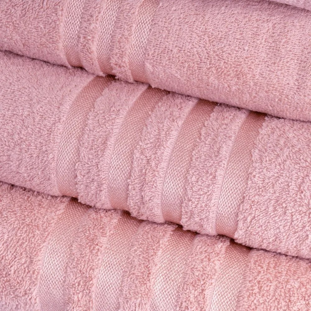 Rózsaszín frottír pamut törölköző 50x100 cm Simple – Casa Selección
