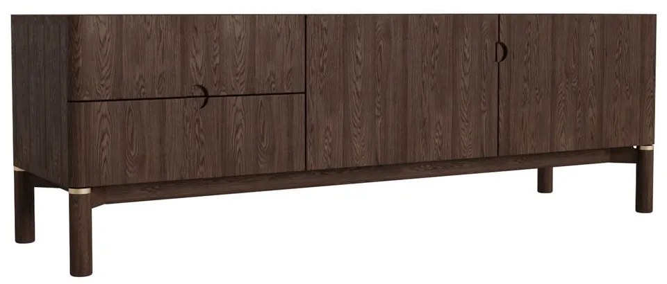 Sötétbarna TV-állvány tölgyfa dekorral 160x55 cm Arun – Unique Furniture