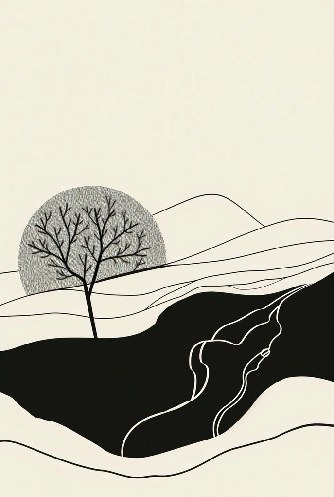 Poszter 68x101cm Hullámos Hold