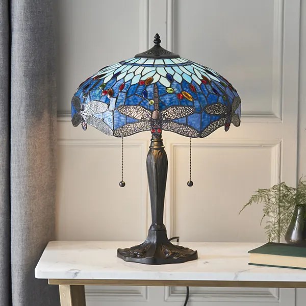 Endon DRAGONFLY BLUE 64089 Asztali lámpa 2x60W/E27 IP20